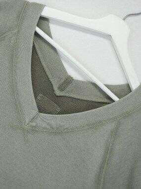 Aerie Women's Downtime Textured Oversized Big Hug V-Neck Sweatshirt Green XS